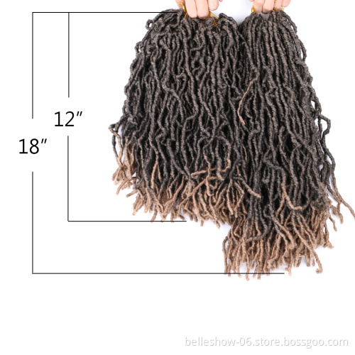 Hot sell 12inch Faux Locs Crochet Hair Goddess Locs Dreadlocks Extension  21 Strands Curly Faux Braid locs hair